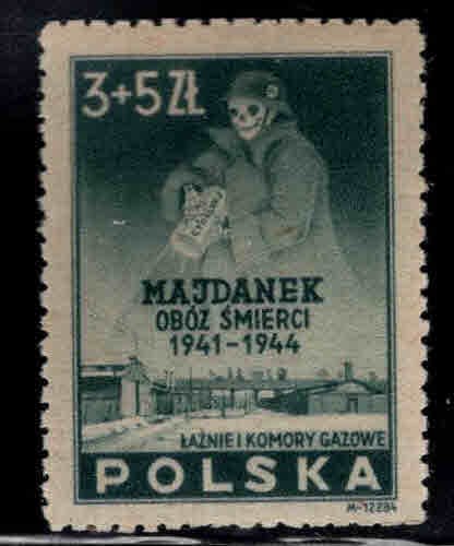 Poland Scott B45 MH* semi postal stamp Majdanek concentration camp