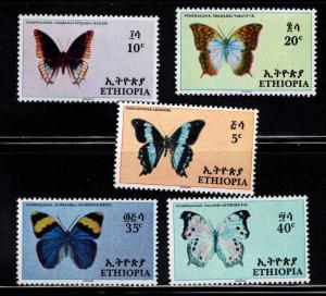 Ethiopia Scott 476-480 MNH** Butterfly set CV$17.85