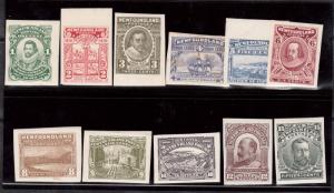 Newfoundland #87P - #97P XF Mint Rare Plate Proofs On Thick Gummed Paper