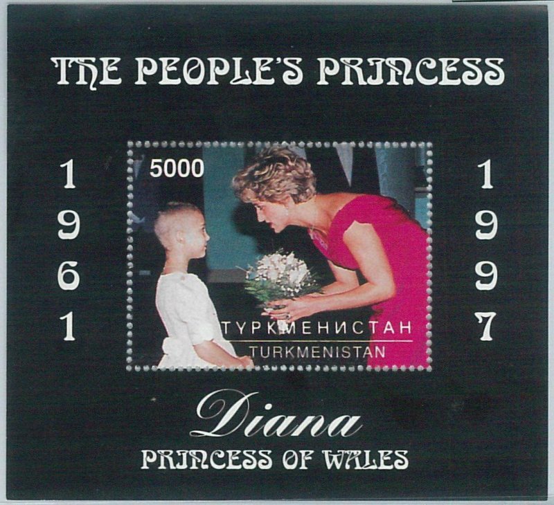 M1930 - TURKMENISTAN, SOUVENIR SHEET: Princess Diana, Princess of Wales, Royalty