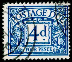 SG D75, 4d blue, FINE USED. NO WMK.