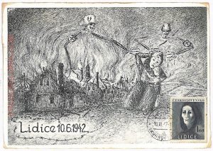 ad8732 - Czechoslovakia - POSTAL HISTORY - Maximum Card 1947 LIDICE Massacre-