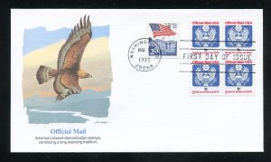 US O154 1c Official Mail Blk  UA Fleetwood cachet FDC Combo