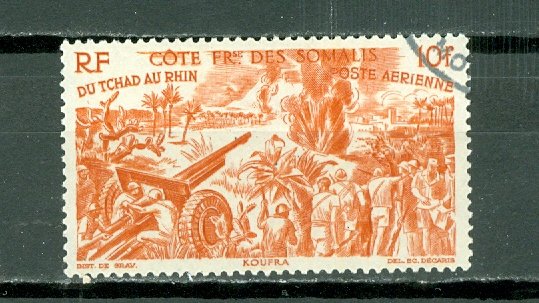 SOMALI COAST CHAD-RHINE #C10...USED NO THINS..$1.90