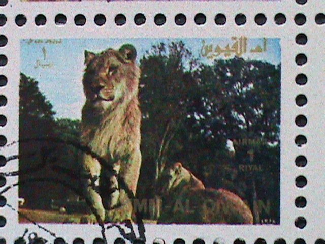 UMM AL QIWAIN- AFRICAN WILD ANIMALS CTO MINI SHEET, VERY FINE