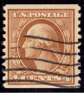 US Stamp #495 4 Cent Washington Coil Used SCV $7.00