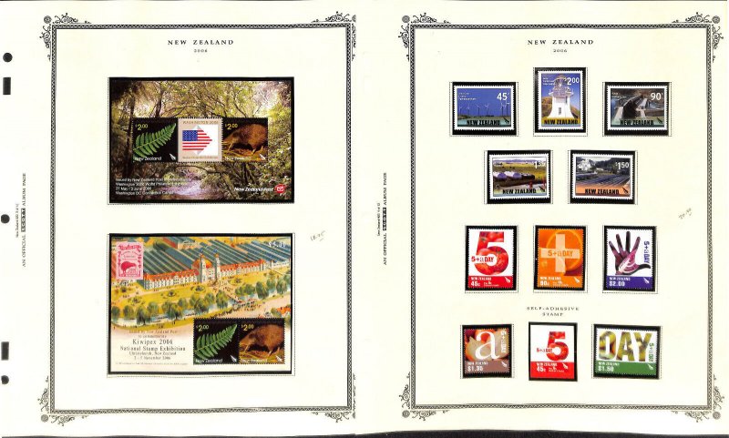 New Zealand Stamp Collection on 14 Scott Specialty Pages, 2005-2006 Mint NH (CE)