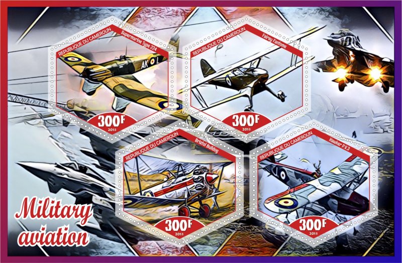Stamps. Military Aviation 2018 1+1 sheets perforated