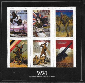 Nevis 1798 World War I Posters s.s. MNH