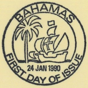 Bahamas #692 Discovery of America Sheet Heraldic Lion 1990 FDC First Day Cover