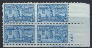 U.S E17 BK OF 4 PLATE BLOCK MNH SCV $2.40  AT A LOW PRICE