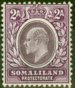 Somaliland 1909 2a Dull & Brt Purple SG47a Chalk Paper Fine Lightly Mtd Mint 