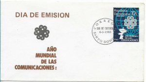 DOMINICAN REPUBLIC 1983 WORLD YEAR OF COMMUNICATION FDC REPUBLICA DOMINICANA