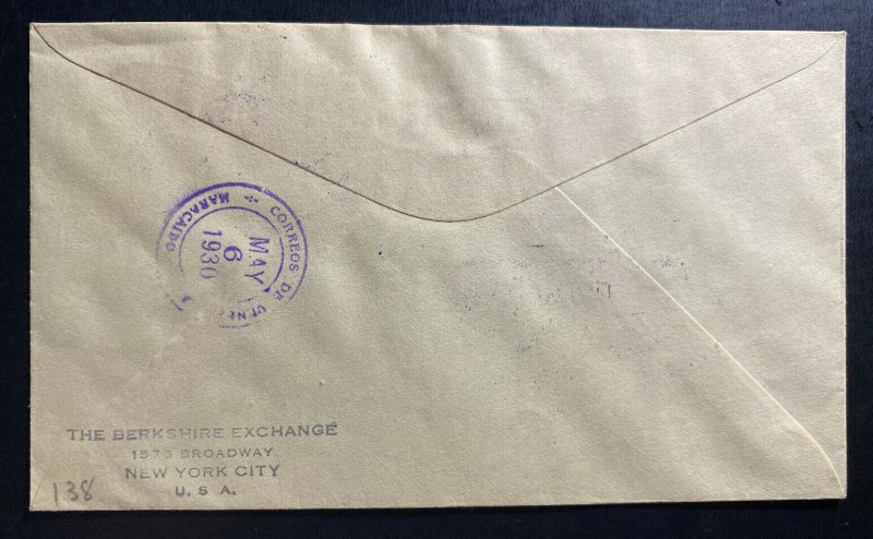 1930 Puerto Caballo Venezuela First Flight Airmail Cover To Maracaibo Pan Americ