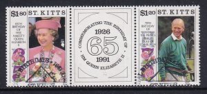 St. Kitts  #319a cancelled  1991 royal birthdays . pair + label