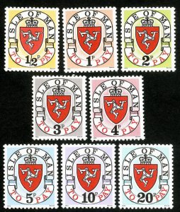 Isle of Man Stamps # J1-8 MNH VF Scott Value $35.40