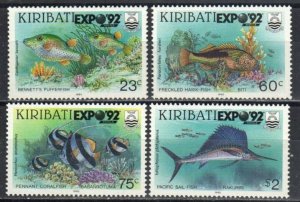 Kiribati Stamp 587-590  - Expo 92 Overprints