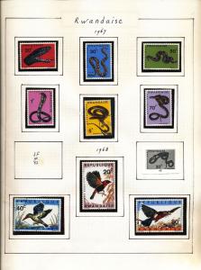 RWANDA 1967/73 Wildlife Art Birds M&U Collection Appx 70 (Au11030)