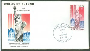 Wallis & Futuna Islands C151 1986 205fr Statue of Liberty (single) on an unaddressed cachet FDC