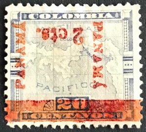 Panama #181d/182d Used? PM Single Inverted Overprint 2c on 20c Map