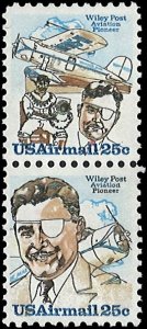 U.S. Scott # C96a  1979 25c multi Litho& Wiley Post ; Tenant Pair, (C95-C96);...