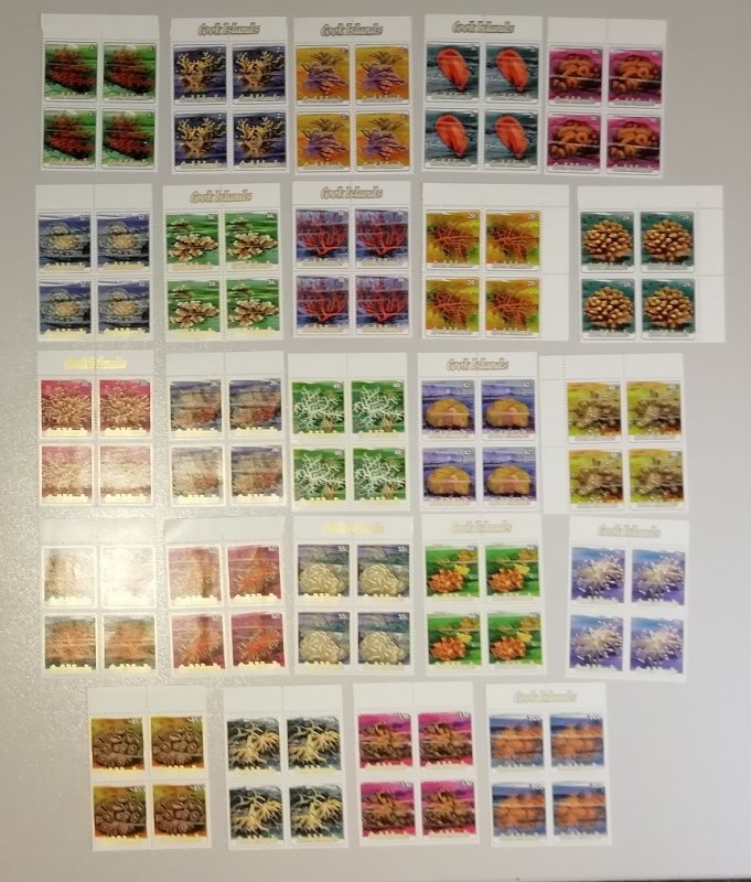 Cook Is. Corals 24v 1c-$1.20 Blocks of 4 1984 MNH SG#966-989