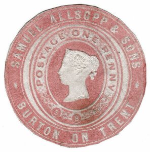 (I.B) QV Postal : Newspaper Wrapper - Samuel Allsopp 1d (Advertising Ring)