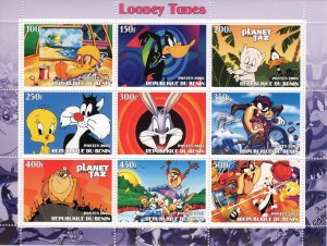 Benin 2003 Looney Tunes Animations-Cartoons DISNEY Characters Sheetlet (9) MNH