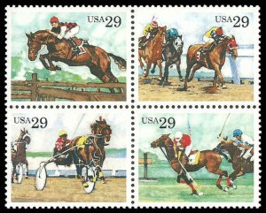 PCBstamps   US #2756/2759a Block $1.16(4x29c)Sporting Horse, MNH, (3)