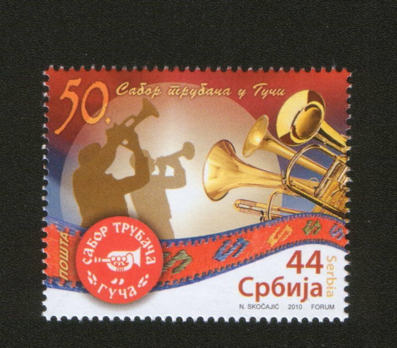 SERBIA-MNH**-STAMP-GUCA TRUMPET PLAYER' GATHERING-2010.