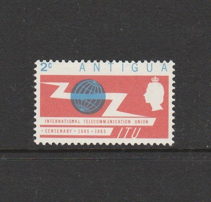 Antigua 1965 ITU, 2c BROKEN U MM