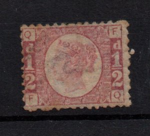 GB QV 1870 1/2d rose SG49 Plate 12 mint MH Cat Val £120 WS35006