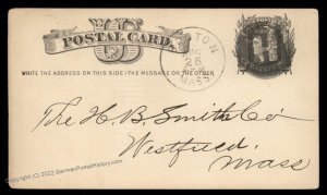 USA 1800s Boston Mass Negative Letter H Fancy Cancel Cover 95039