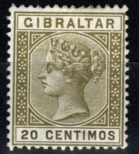 Gibraltar #31 F-VF Unused CV $19.00 (X6498)