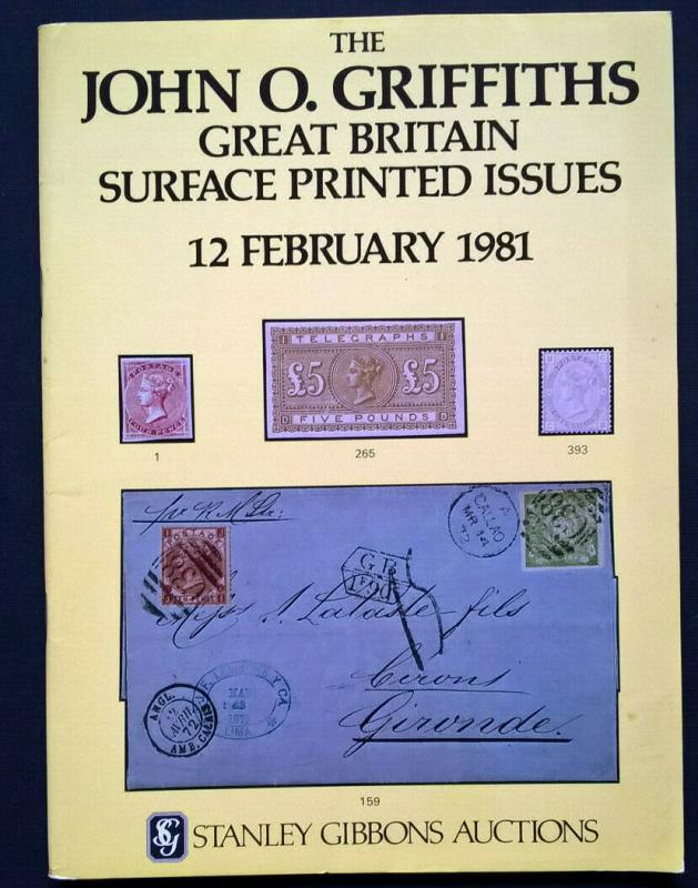 Auction Catalogue JOHN O GRIFFITHS GREAT BRITAIN SURFACE PRINTED Queen Victoria