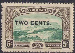 British Guiana 1899 QV 2ct ovpt on 5ct Mount Roraima MM SG 222 ( J1278 )