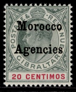 MOROCCO AGENCIES EDVII SG19, 20c grey-green & carmine, LH MINT. Cat £22.