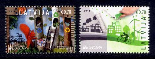 Latvia Sc# 933-4 MNH Europa 2016 / Think Green