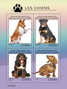 Guinea 2019 MNH Dogs Stamps Basenji Rottweiler Dachshund Tibetan Mastiff 4v M/S