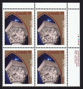 Christmas * SCULPTURE FLIGHT to EGYPT * Canada 1995 #1587 MNH UR Block of 4