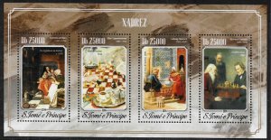 St Thomas & Prince Is #2801 MNH Sheet - Paintings - Chess Players