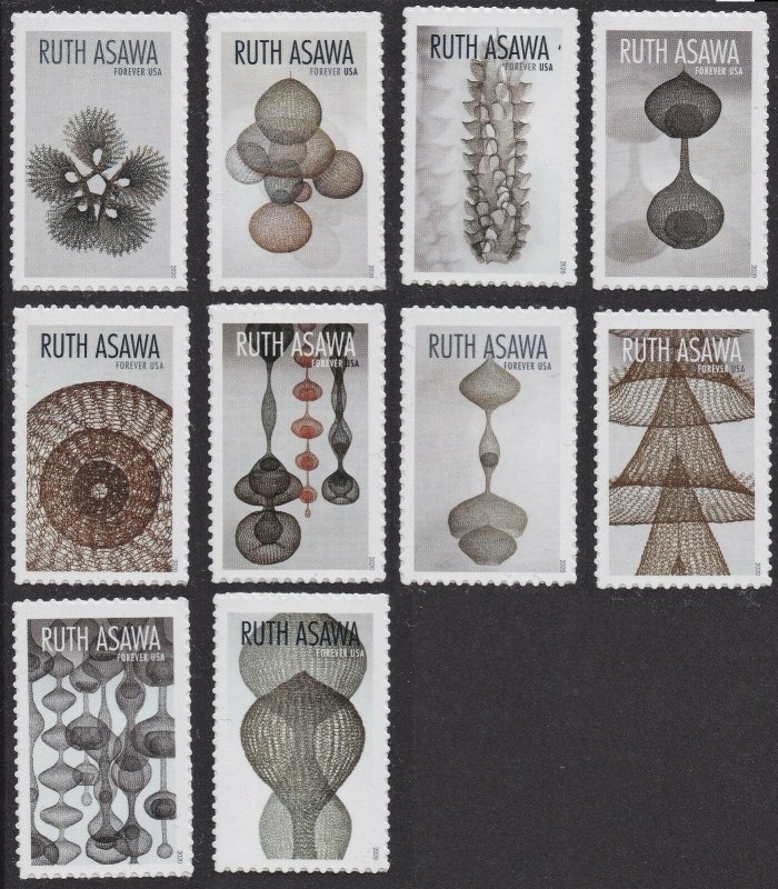 US 5504-5513 Ruth Asawa Artwork forever set (10 stamps) MNH 2020 