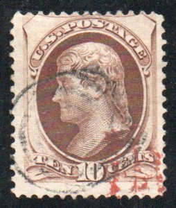 USA #150 Fine, target and red cancel, rich color! Retails $35