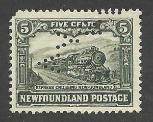 Newfoundland 167   Mint   Perfin