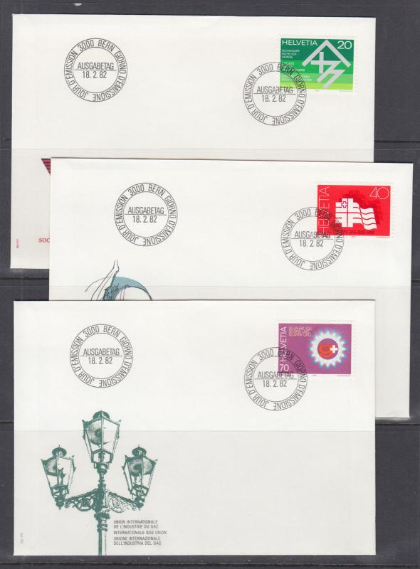 Switzerland Mi 1214/1241, 1982 issues, 6 complete sets of singles on 18 FDCs