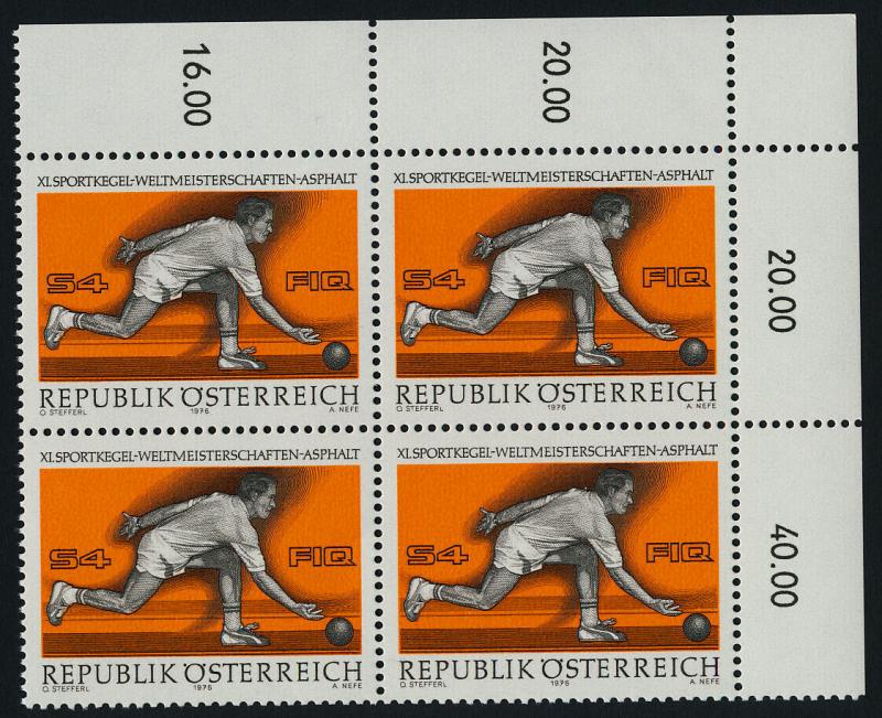 Austria 1035 TR Block MNH World Skittles Championships