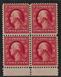 US 1909 Sc. #358 FVF NH block of 4, 3 mm spacing