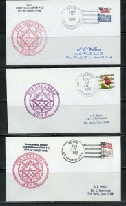 USS ARKANSAS (CGN-41)  LOT OF 15 COVERS 1994-1991 WITH DUPLICATION AS SHOWN (3)