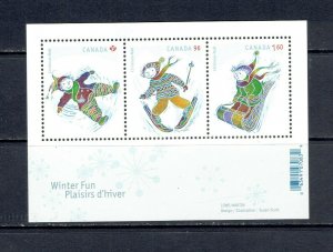 CANADA - 2008 CHRISTMAS WINTER FUN SOUVENNIR SHEET - SCOTT 2291 - MNH