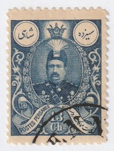 Persia Middle East Stamp Scott#434 Used Hinged 13ch Dark Blue